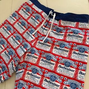 Budweiser Print Swim Trunks Board Shorts Beach Wear Party Beer Summer XXL Fun